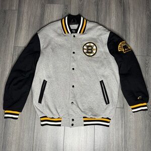 Boston Bruins Men’s Varsity Jacket,  G III by Carl Banks, Rare Upside Down Tag